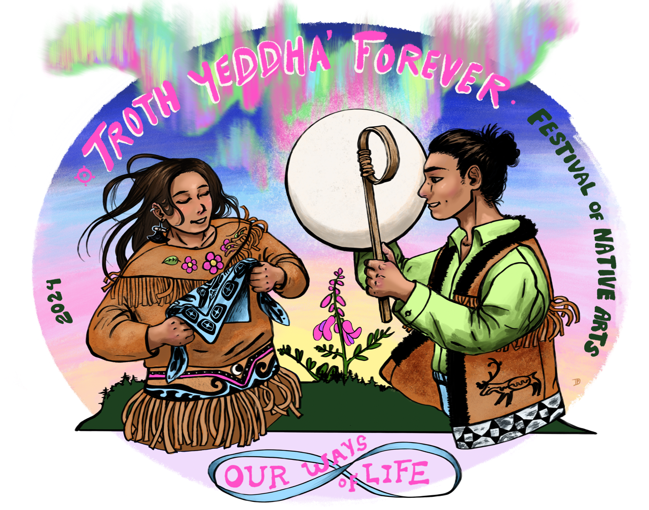 2024 Festival of Native Arts logo designed by Destine Poulsen